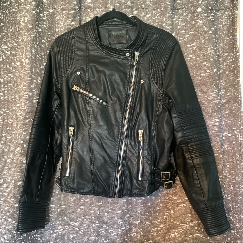 Vintage BLANKNYC Vegan Faux Leather Jacket Moto Biker Punk Unisex Size Large